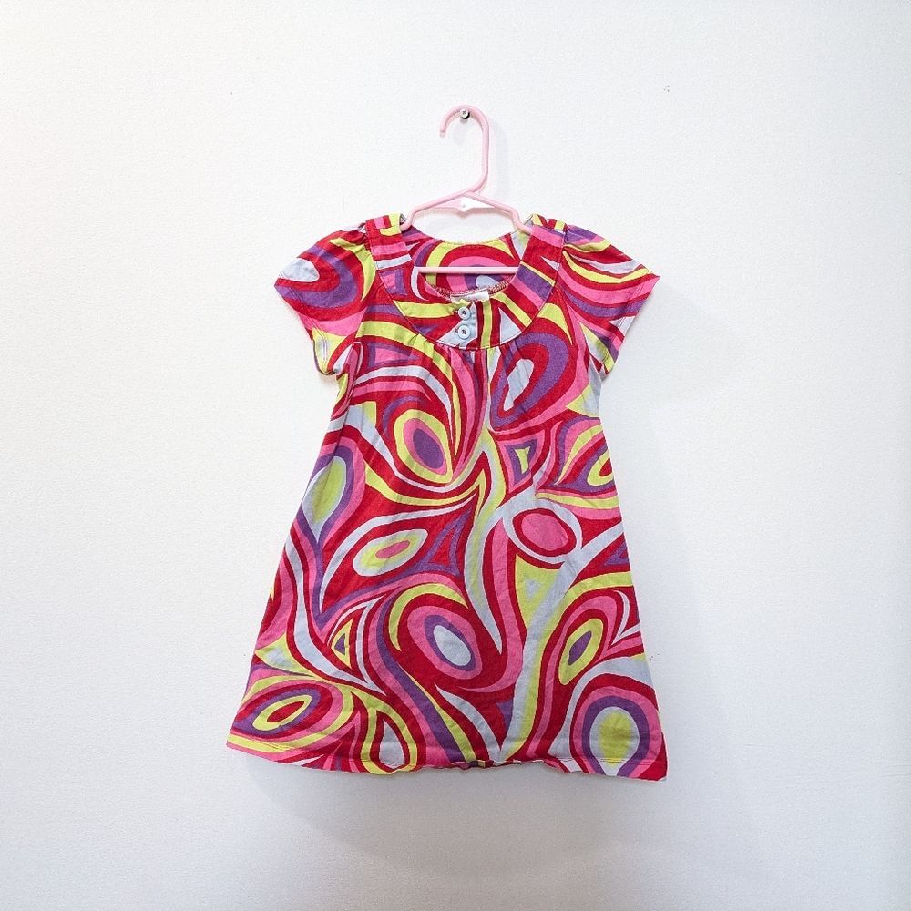 Hanna Andersson Mod Abstract Dress Short Sleeve Girls 5-6 (110 cm)